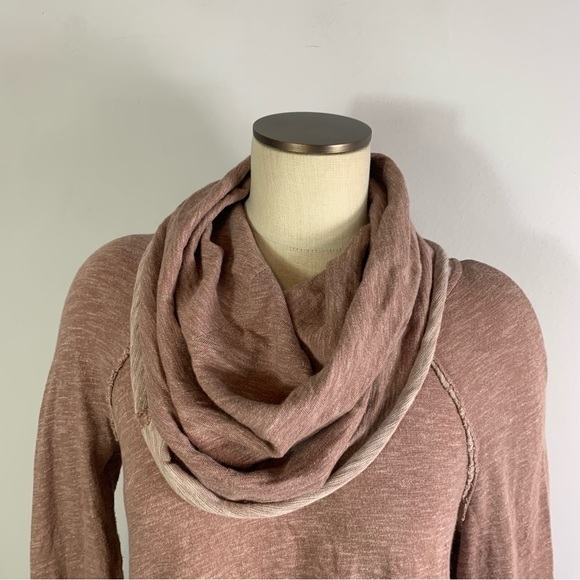 Free People Beach Pink Cocoon Cowl Neck Pullover Two Body Sweater - Picture 3 of 10